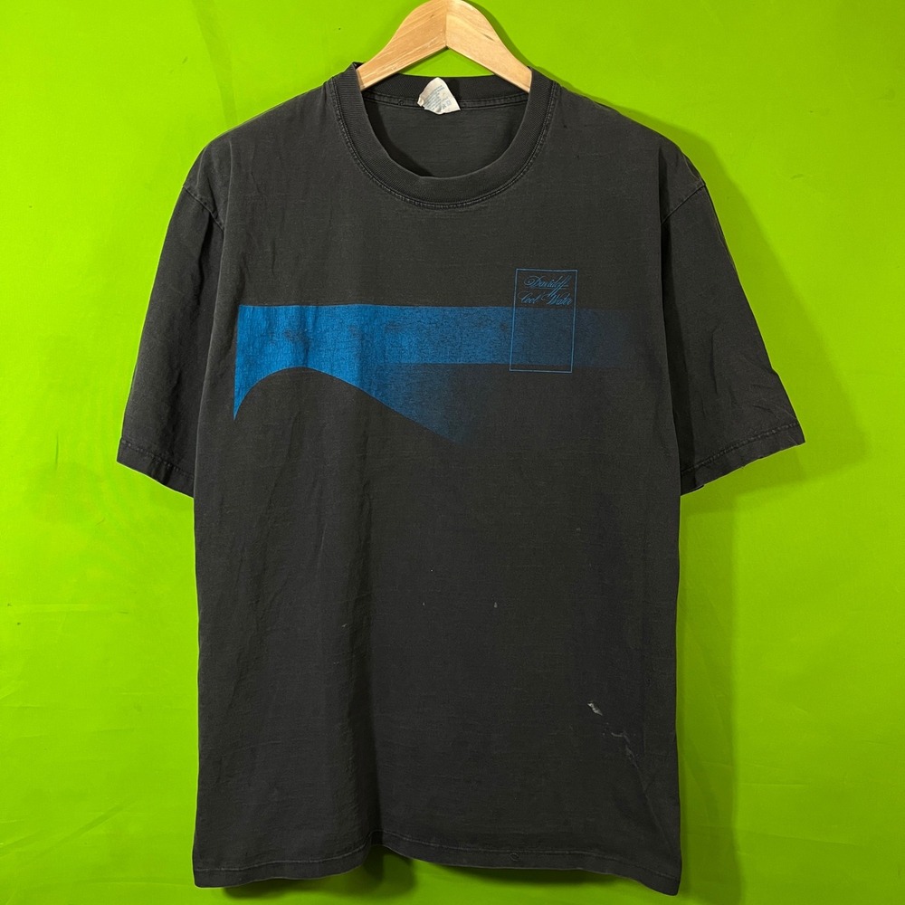 XL Davidoff Cool Water T Shirt Mens Black‎ Graphic Tee VTG 90s Cologne